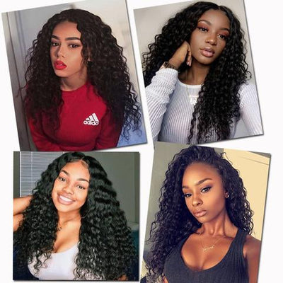 Hot Star Deep Wave Human Hair 3 Bundles With 5x5 Closure 100% Remy Human Hair