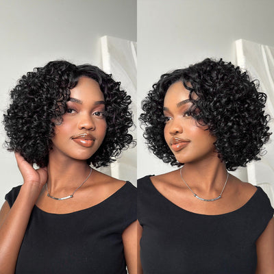 Hot Star Retro Curly Human Hair Wig With Bangs
