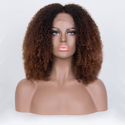 Hot Star Fluffy Curly Look Glueless Lace Wig Human Hair Ready To Wear