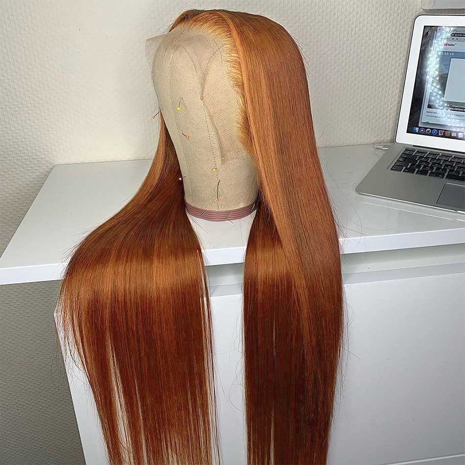 Hot Star Ginger Blonde Colored 5x5 13x6 Lace Front Closure Wig 4x6 Glueless Ready To Go Human Hair Wigs