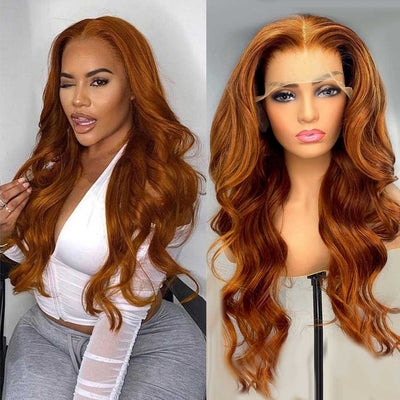 [2 Wigs 13x6 Lace]Ginger Blonde Colored +Red Colored 13x6 Lace Front Human Hair Wig