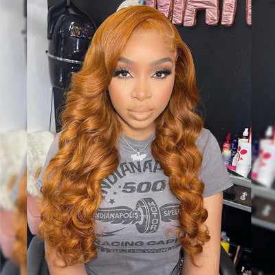 Hot Star Ginger Blonde Colored 13x6 HD Transparent Lace Front Wig 6x4 Glueless Ready To Go Brazilian Straight Hair Queenleora Recommend