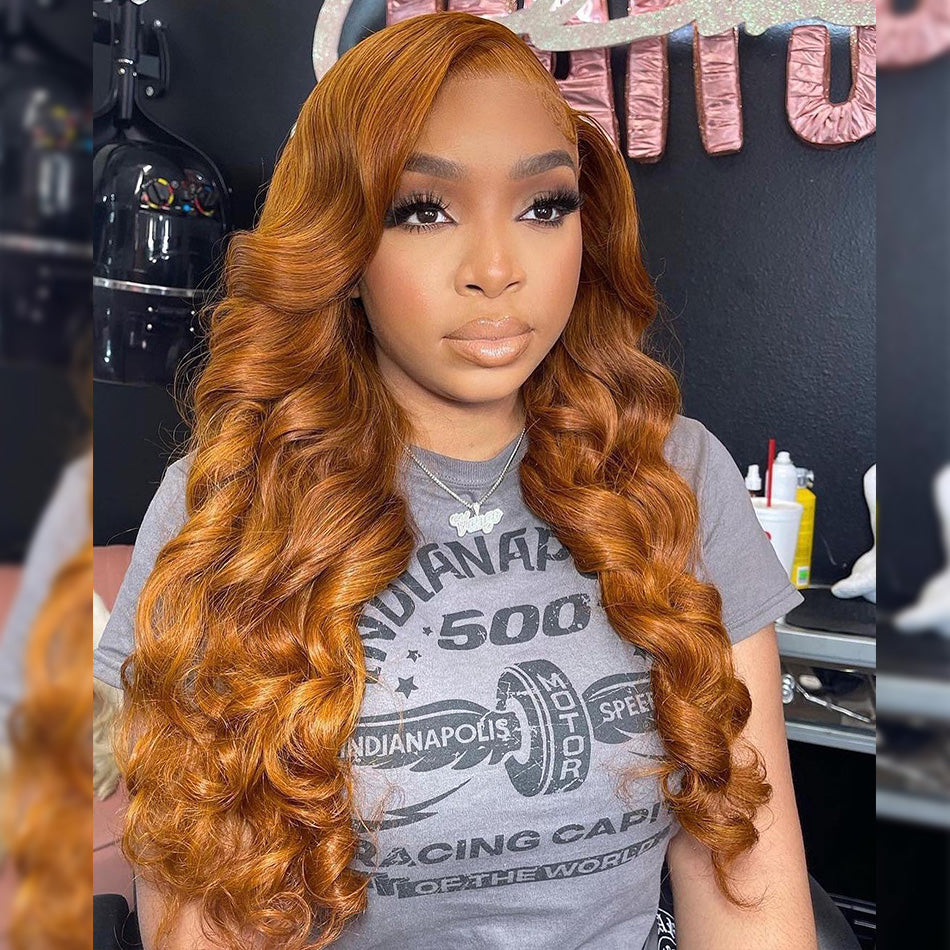 Hot Star Ginger Blonde Colored 13x6 HD Transparent Lace Front Wig 6x4 Glueless Ready To Go Brazilian Straight Hair Queenleora Recommend