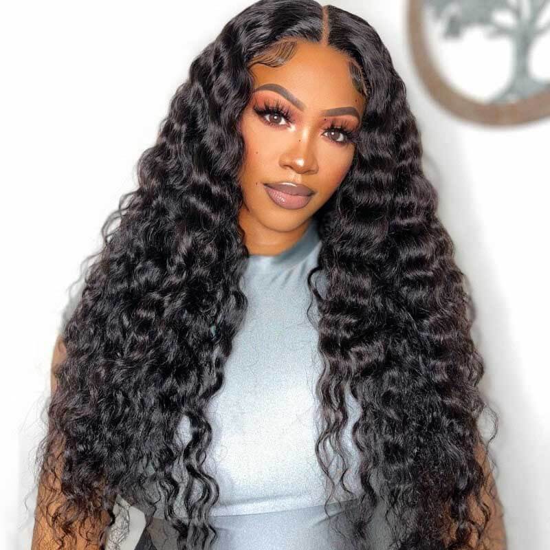 Hot Star Premium 10A 13X4 Undetectable HD Full Frontal Lace Human Hair Wigs Loose Deep Wave