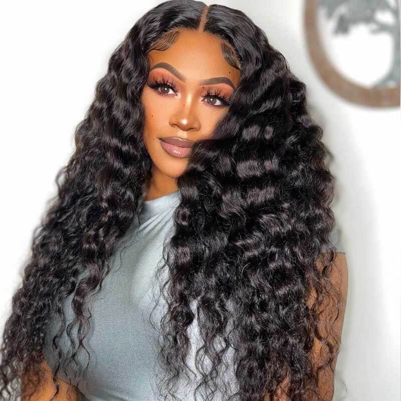 Hot Star Premium 10A 13X4 Undetectable HD Full Frontal Lace Human Hair Wigs Loose Deep Wave