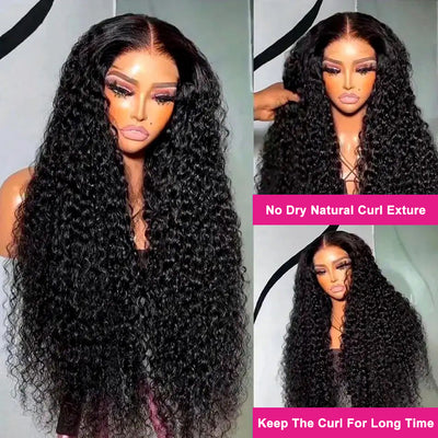 [2 Wigs 13x6 Lace]Natural Black Curly +Natural Black Body Wave 13x6 Lace Front Human Hair Wig