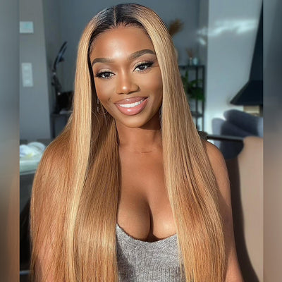 Hot Star Ombre Honey Blonde 6x5 Glueless 13x6 Lace Front Human Hair Wigs