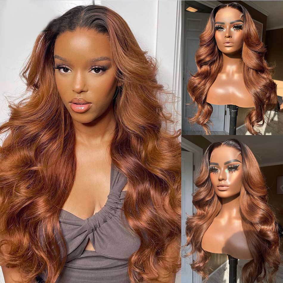 Hot Star Ombre Brown 6x5 Glueless 13x6 Lace Front Human Hair Wigs