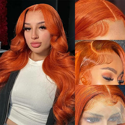 BOGO DEAL ! Hot Star Ginger Orange Colored 13x6 Lace Front Human Hair Wigs