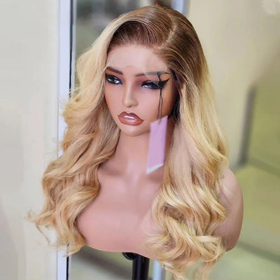 Hot Star Double Drawn 250% Density Ombre Blonde 13x6 Lace Front Human Hair Wigs