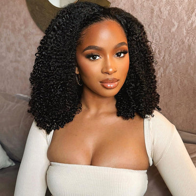 Hot Star Afro Kinky Curly Seamless V-Part Wig
