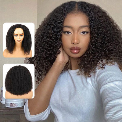 Coily / Kinky Curly 3 In 1 Half Wig ( Can be weared in half wig / headband wig / ponytail )