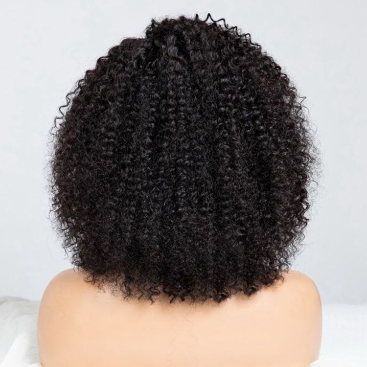 Hot Star Natural Curly Glueless Lace Wig Human Hair Ready To Wear