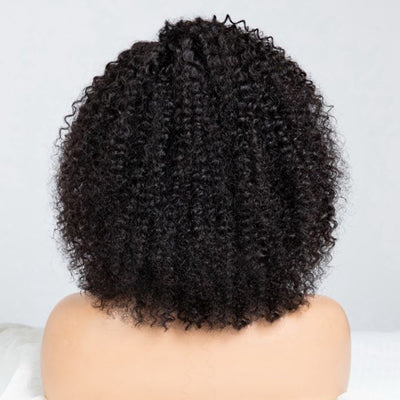 Hot Star Natural Curly Glueless Lace Wig Human Hair Ready To Wear