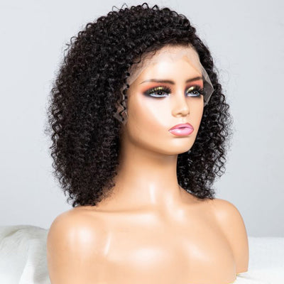 Hot Star Natural Curly Glueless Lace Wig Human Hair Ready To Wear