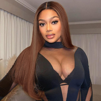 Hot Star Ombre Dark Brown 6x5 Glueless 13x6 Lace Front Human Hair Wigs