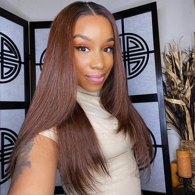 Hot Star Ombre Dark Brown 6x5 Glueless 13x6 Lace Front Human Hair Wigs