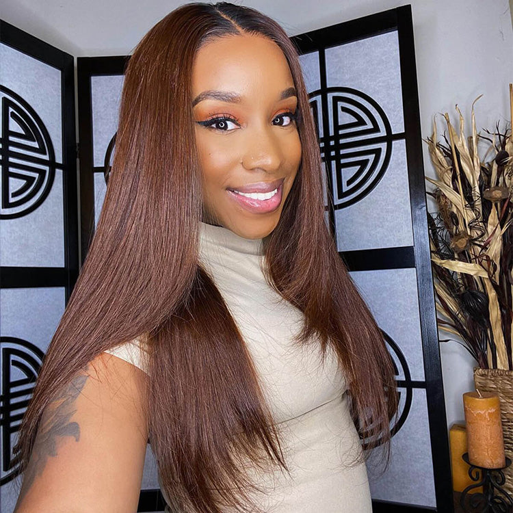 Hot Star Ombre Dark Brown 6x5 Glueless 13x6 Lace Front Human Hair Wigs