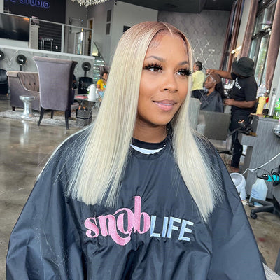 Hot Star Top 10A 210% Denstiy Ombre Platinum Blonde Colored BOB Cut Human Hair Wigs