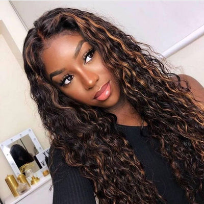 Hot Star Highlight Brown 6x5 Glueless 13x6 Lace Front Human Hair Wigs