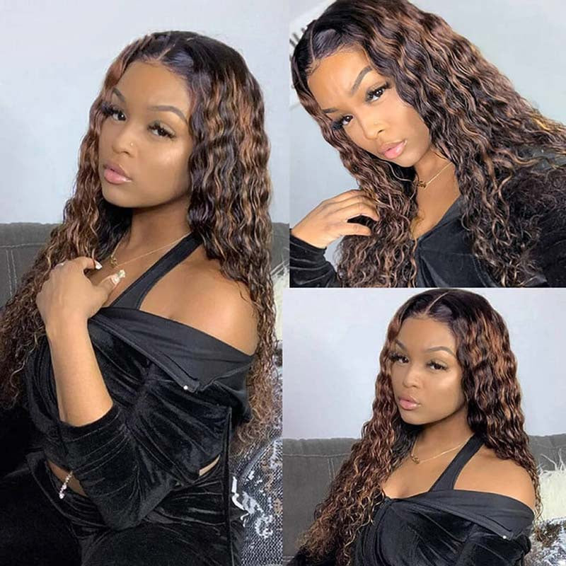 Hot Star Highlight Brown 6x5 Glueless 13x6 Lace Front Human Hair Wigs