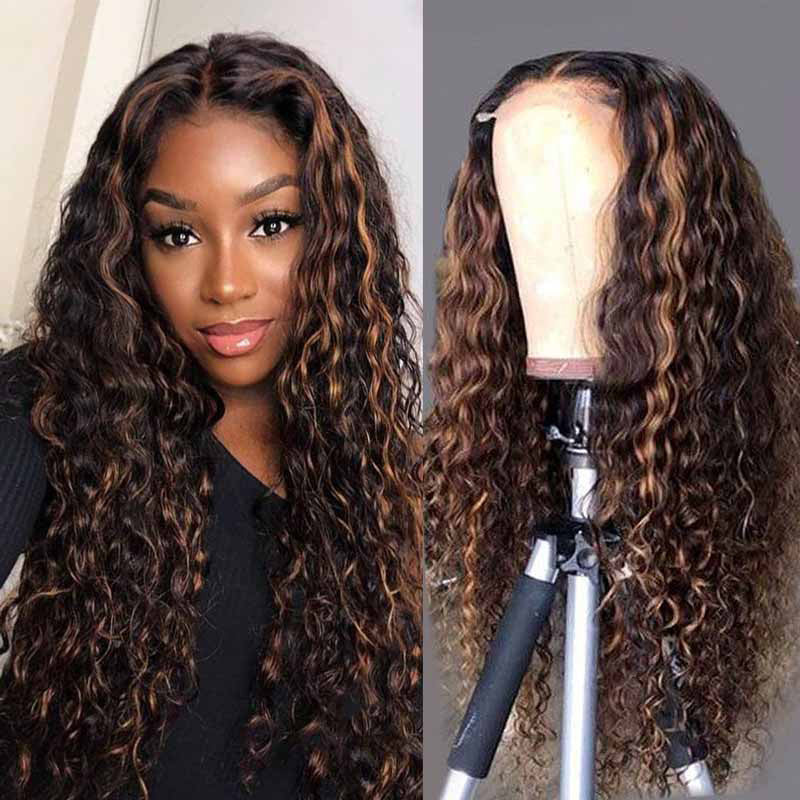 Hot Star Highlight Brown 6x5 Glueless 13x6 Lace Front Human Hair Wigs