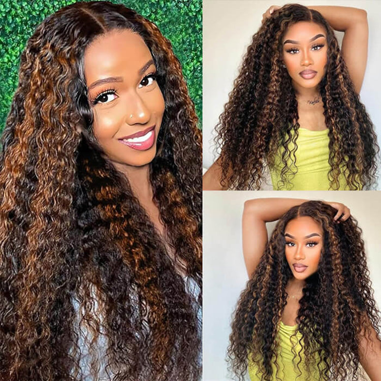 Hot Star Highlight Brown 6x5 Glueless 13x6 Lace Front Human Hair Wigs