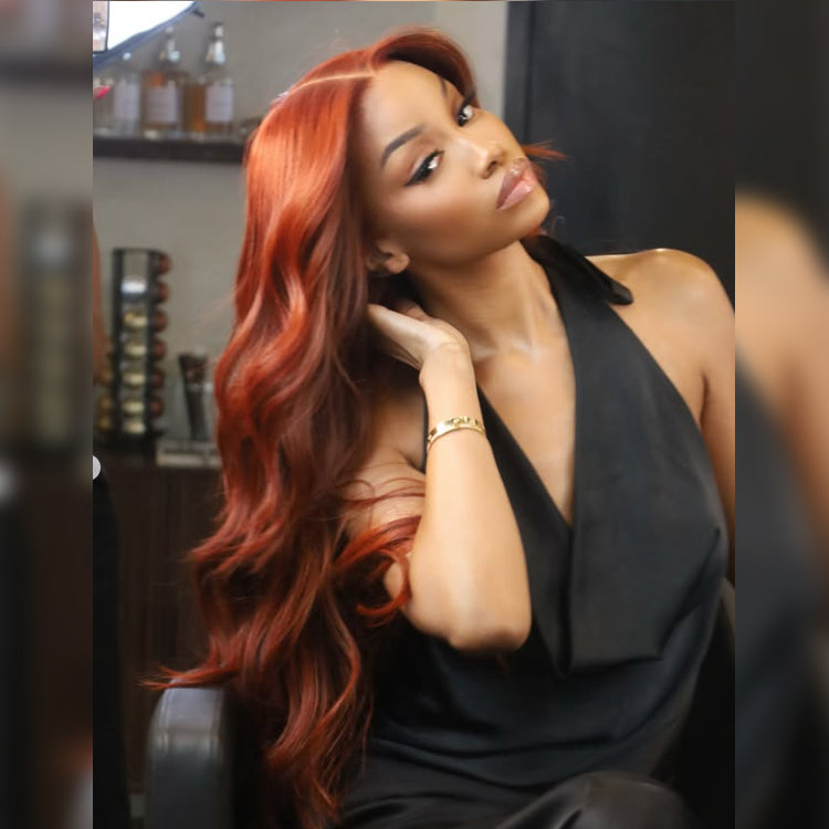 Hot Star Auburn Colored HD Transparent 5x5 13x6 Lace Front Wigs 6x5 Glueless Ready To Wear Human Hair Wigs