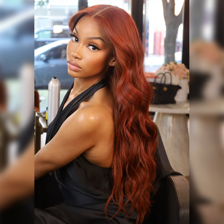 Hot Star Auburn Colored HD Transparent 5x5 13x6 Lace Front Wigs 6x5 Glueless Ready To Wear Human Hair Wigs