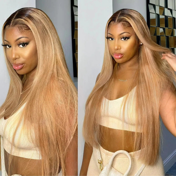 Hot Star Ombre Honey Blonde 6x5 Glueless 13x6 Lace Front Human Hair Wigs