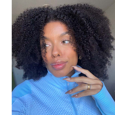 Jeny Hair Coily Curly Glueless Lace Wigs Human Hair Ready To Wear-008