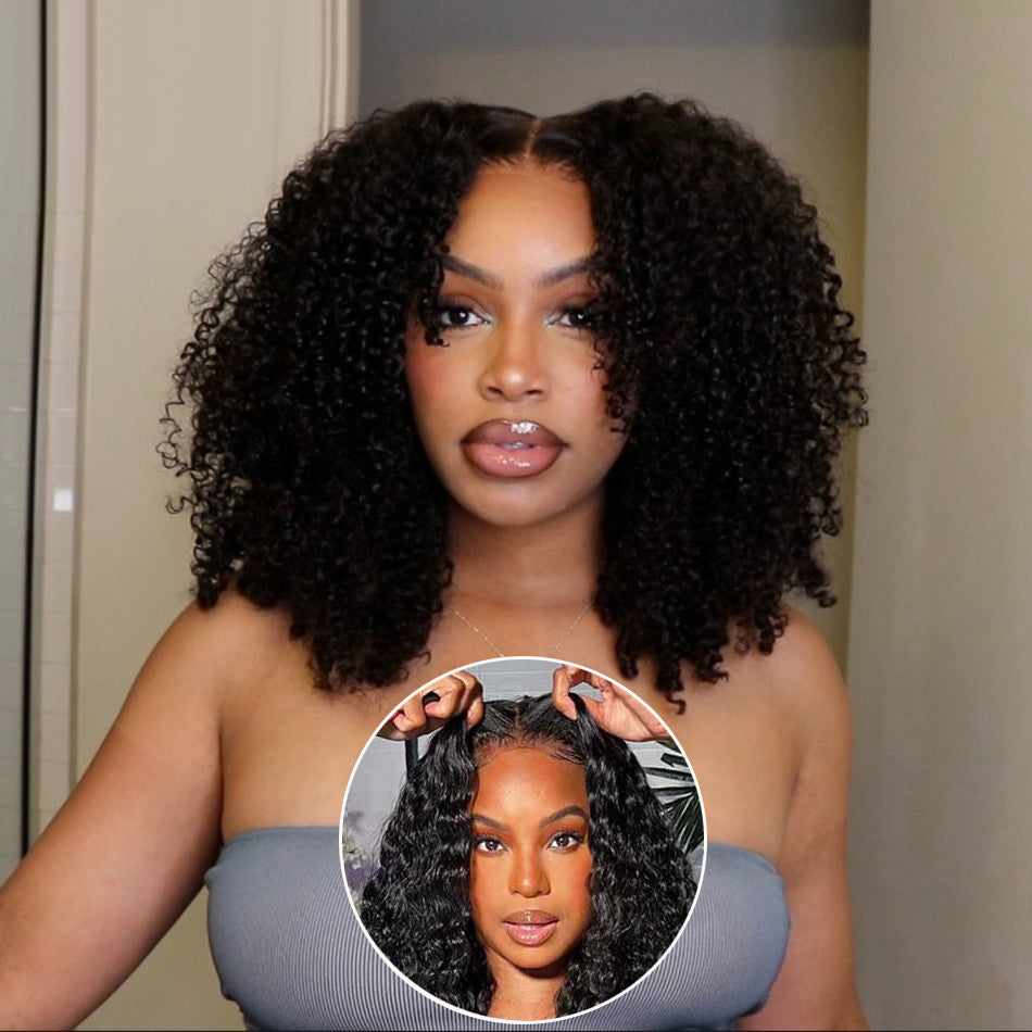 Hot Star Pre Plucked 6x4 9x6 Glueless Lace Closure Wig Kinky Curly Ready To Wear Human Hair Wigs