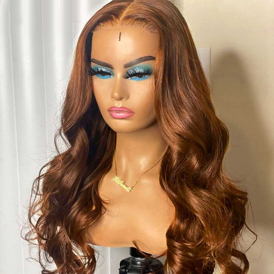 Hot Star Light Brown Colored 5x5 13x6 Lace Front Closure Wig 4x6 Glueless Ready To Go Human Hair Wigs Body Wave