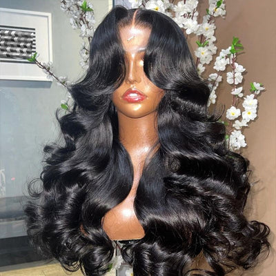 Hot Star Curtain Bangs HD Transparent 13x6 Lace Front Wig 6x5 Glueless Ready Go Human Hair Wig