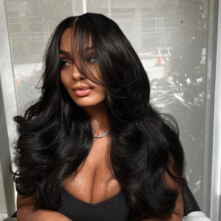 Hot Star Curtain Bangs HD Transparent 13x6 Lace Front Wig 6x5 Glueless Ready Go Human Hair Wig