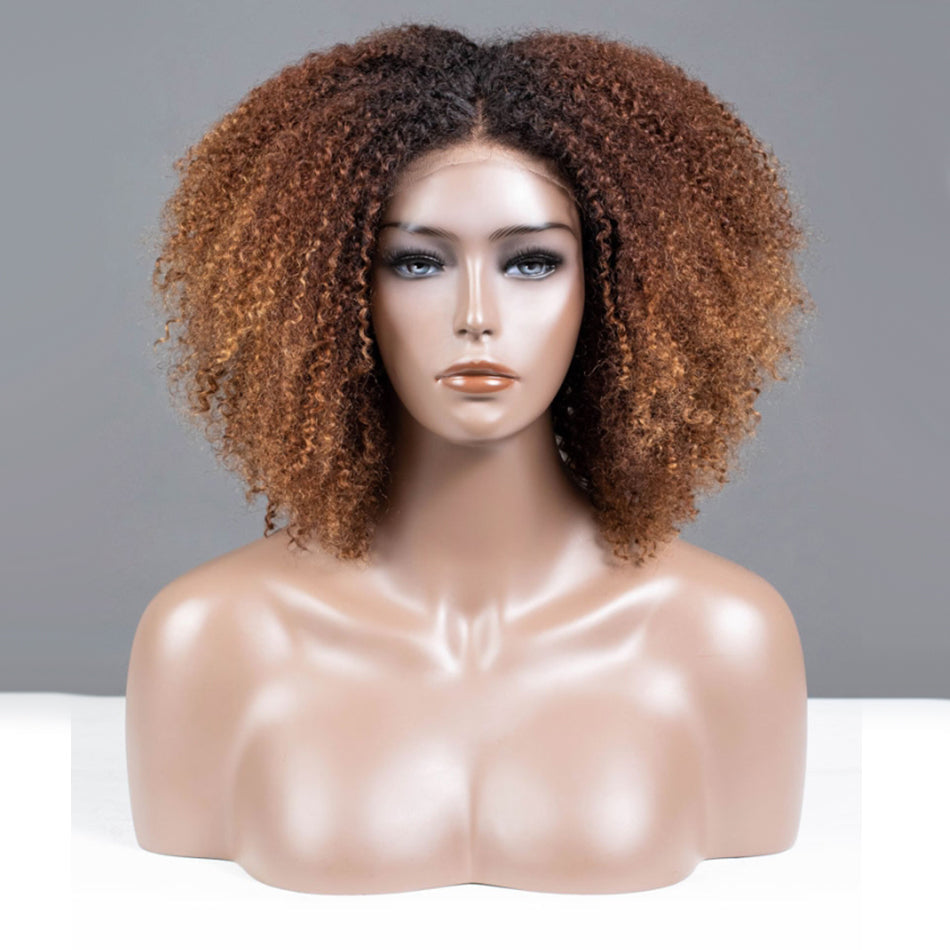 Milk Chocalate Ombre Short Coily Glueless Wig-034
