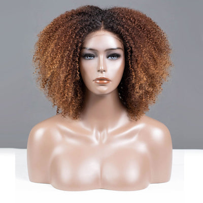 Milk Chocalate Ombre Short Coily Glueless Wig-034