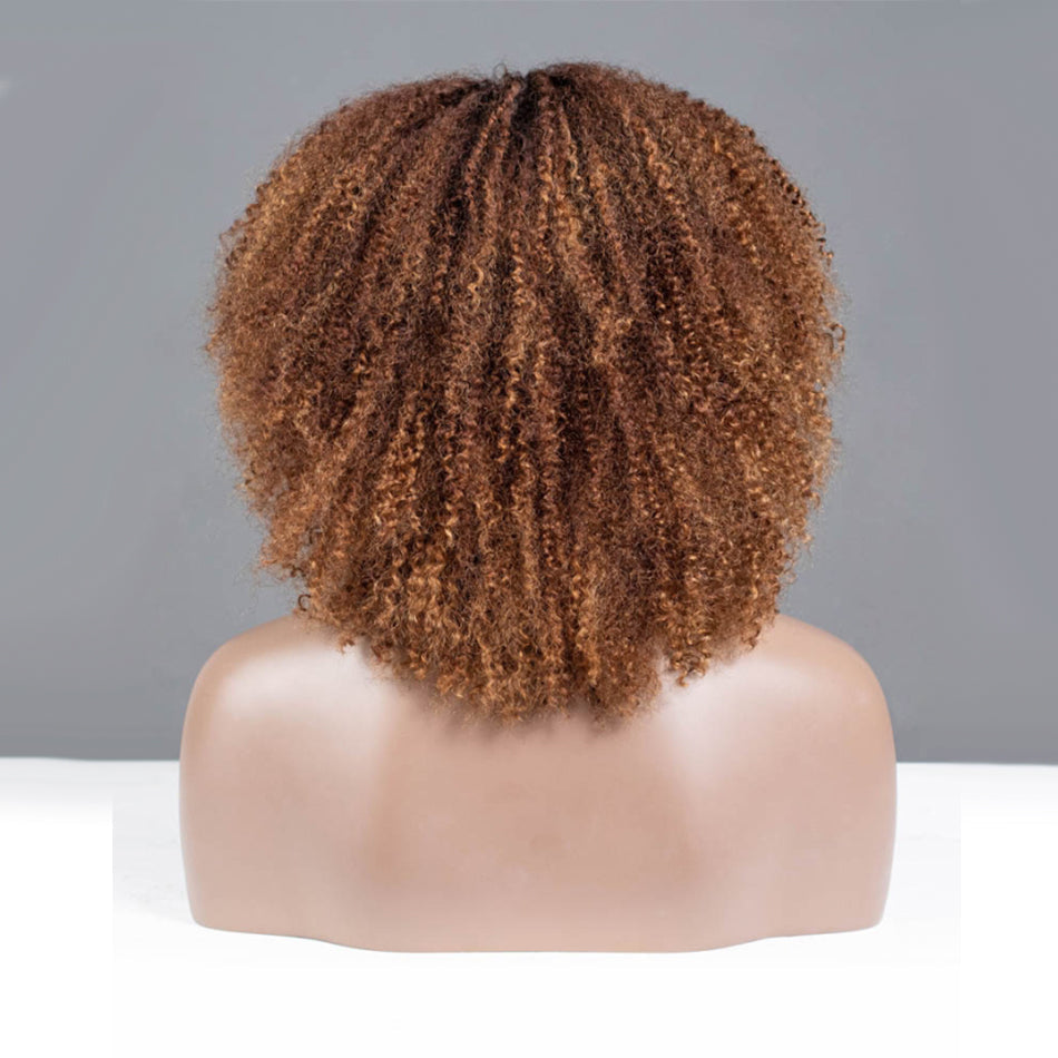 Milk Chocalate Ombre Short Coily Glueless Wig-034