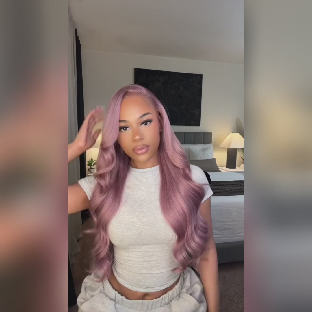 Hot Star 250% Density Ash Purple Colored 13x6 Lace Front Human Hair Wigs