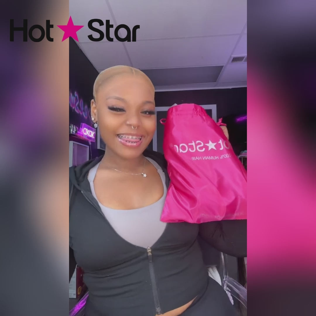 Hot Star 250% Density Customized Colored Pink Wigs Human Hair Pre Plucked HD Transparent 13x6 Brazilian Straight Lace Front Wigs