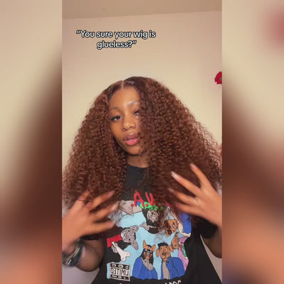 Hot Star Ginger Brown Colored 13x6 Lace Front Wig 6x5 Glueless Ready To Go Curly Human Hair Wigs