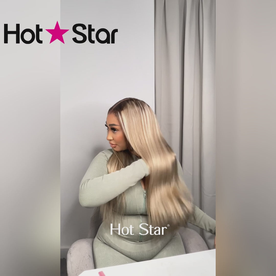 Hot Star 250% Density Balayage Blonde And Brown 13x6 Lace Front Human Hair Wigs