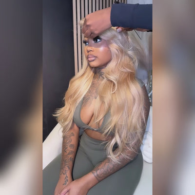 Hot Star 250% Density Customized Honey Blonde Mixed Colored 13x6 Lace Human Hair Wigs