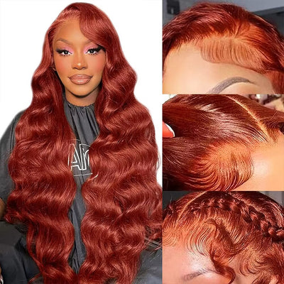 Hot Star Auburn Colored HD Transparent 5x5 13x6 Lace Front Wigs 4x6 Glueless Ready To Wear Human Hair Wigs