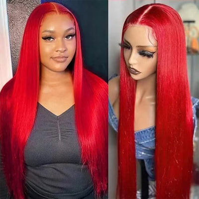 [2 Wigs 13x6 Lace]Ginger Colored +Red Colored 13x6 Lace Front Human Hair Wig