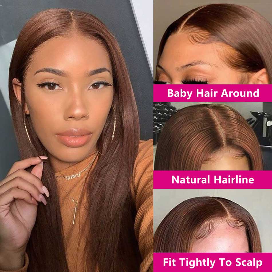 BOGO DEAL ! Hot Star Chocolate Brown Colored 13x6 Lace Front Human Hair Wigs