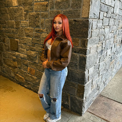 Hot Star Hairstylist Works Reddish Orange Colored Pre Plucked Ready To Wear 6x5 Glueless Closure 13x6 Lace Front Human Hair Wigs