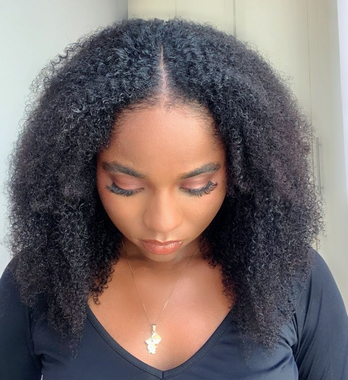 Hot Star Kinky Curly Seamless V-Part Wig