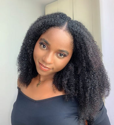 Hot Star Kinky Curly Seamless V-Part Wig