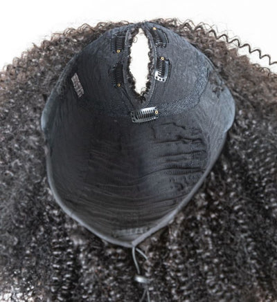 Hot Star Afro Kinky Curly Seamless V-Part Wig